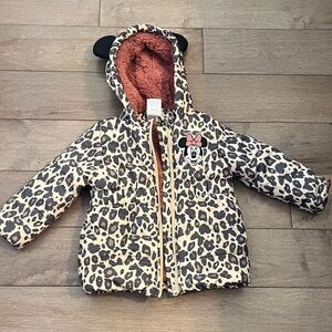 Disney Leopard Print Jacket with Faux Fur Lining
